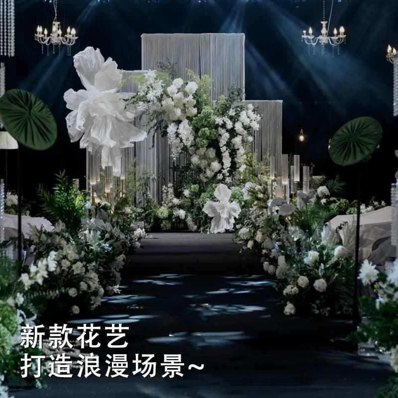 New high-branch floor-standing artificial flower arrangement featuring large bellflowers, delicate and fresh bellflowers, lily of the valley, violets, and trumpet-shaped flowers.
