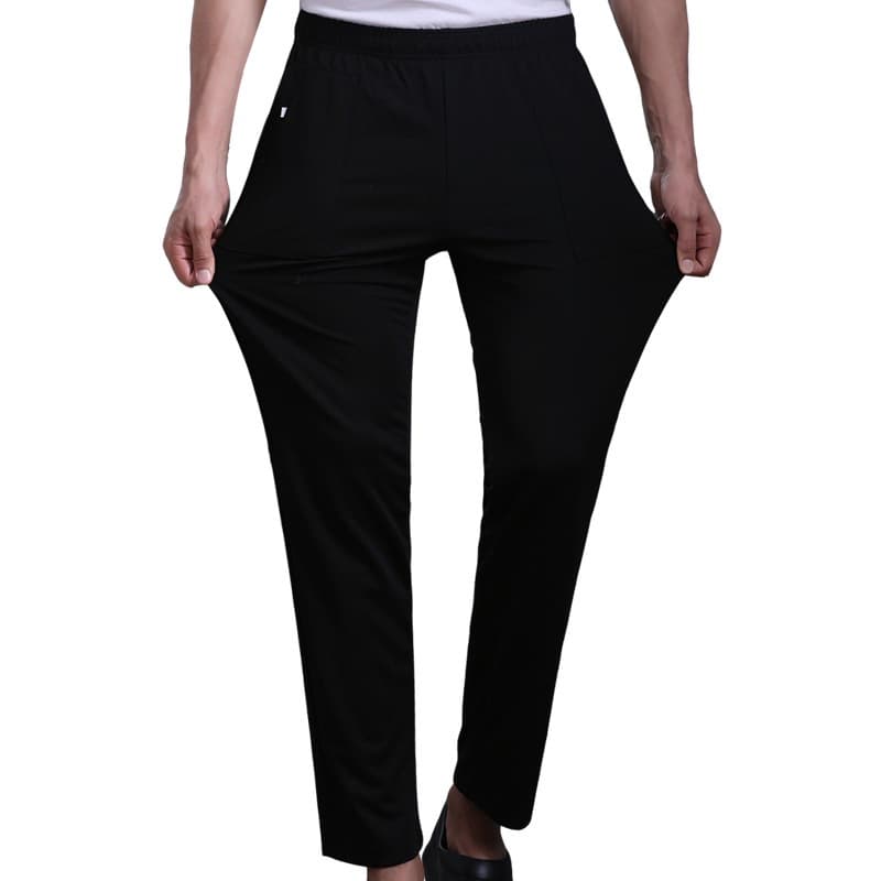 Chef Pants Stock Hotel Uniform Striped Elastic Waist Kitchen Chef Server Work Pants