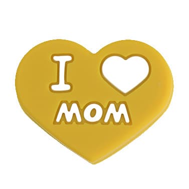 Baby Teether I Dad/Mom Heart Glue Beads DIY Anti-Drop Chain Accessories Heart-Shaped Perforated Loose Beads Wholesale