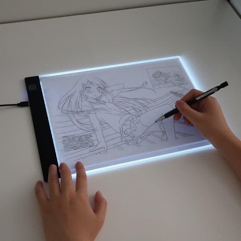 A4 Led Tracing Board for Copying, Sketching, Anime Drawing, Light-Transmitting Drawing, Line Art, Calligraphy Practice, and Painting