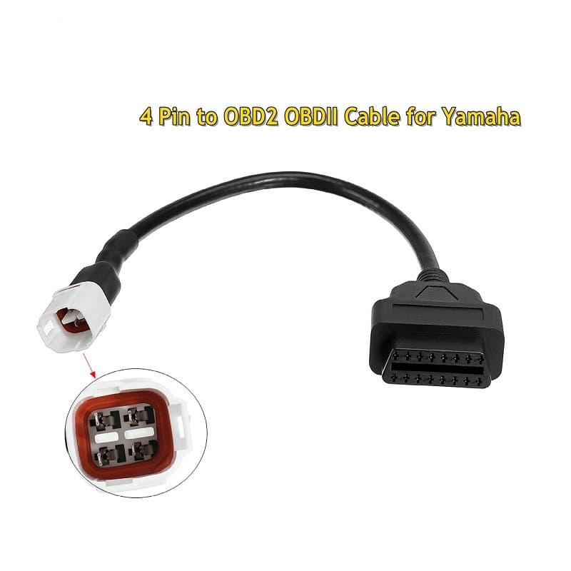 OBD2 to Yamaha 4-Pin Motorcycle Adapter Cable, Yamaha 4-Pin OBDII