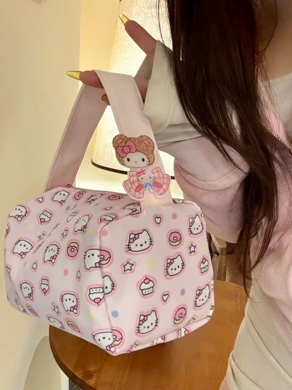 New Kitty Cosmetic Bag Student Portable Storage New High Appearance Travel Outing Handle Bag Toiletry Bag