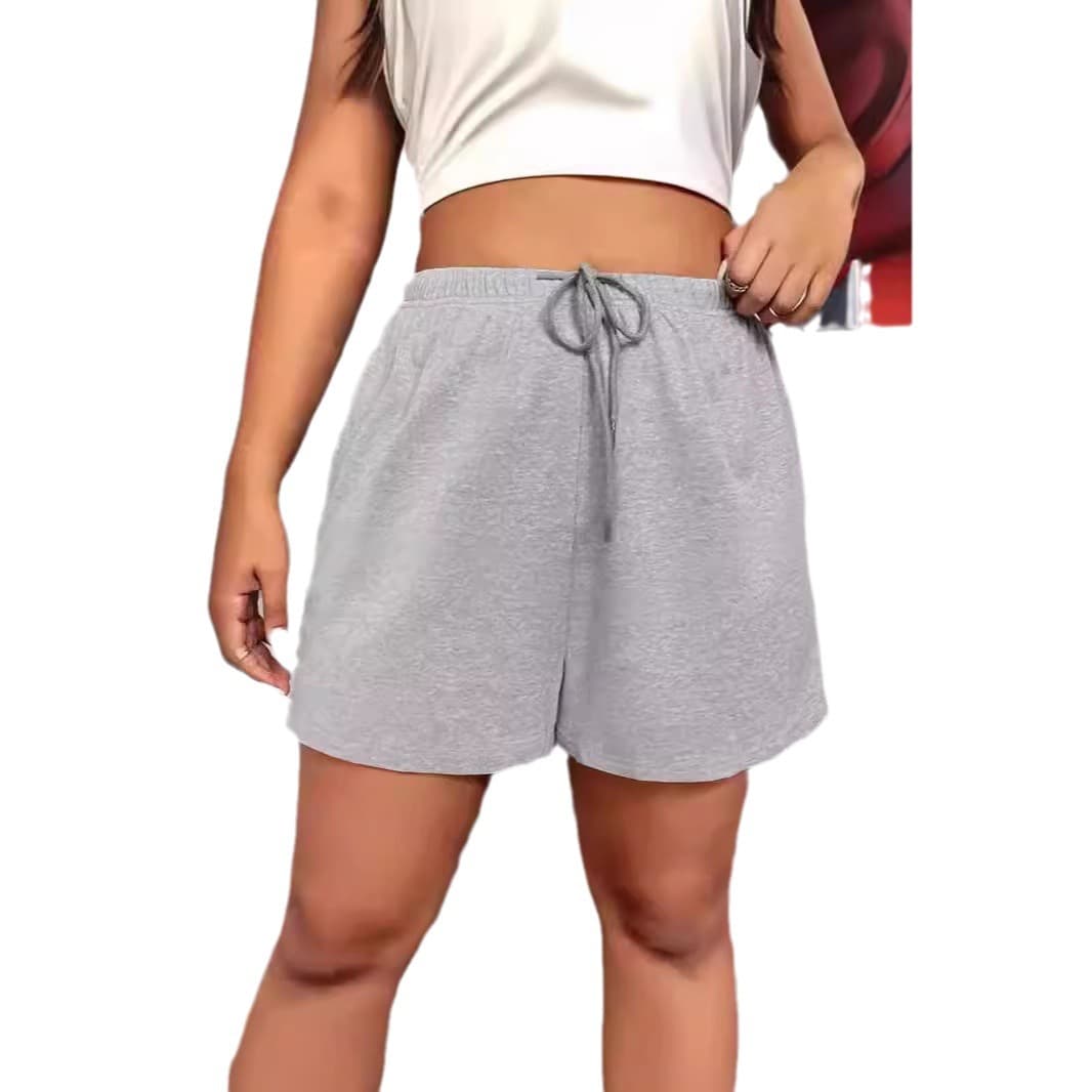 2024 Spring/Summer New Women's Solid Color Fashion Drawstring Outdoor Shorts for Amazon Cross-border Trade