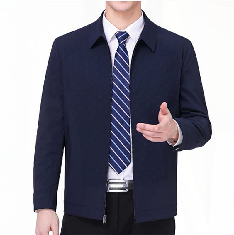 Xunjue Spring and Autumn New Mulberry Silk Executive Tops Men's Middle-Aged Business Casual Tops Dad's Lapel Men's Top
