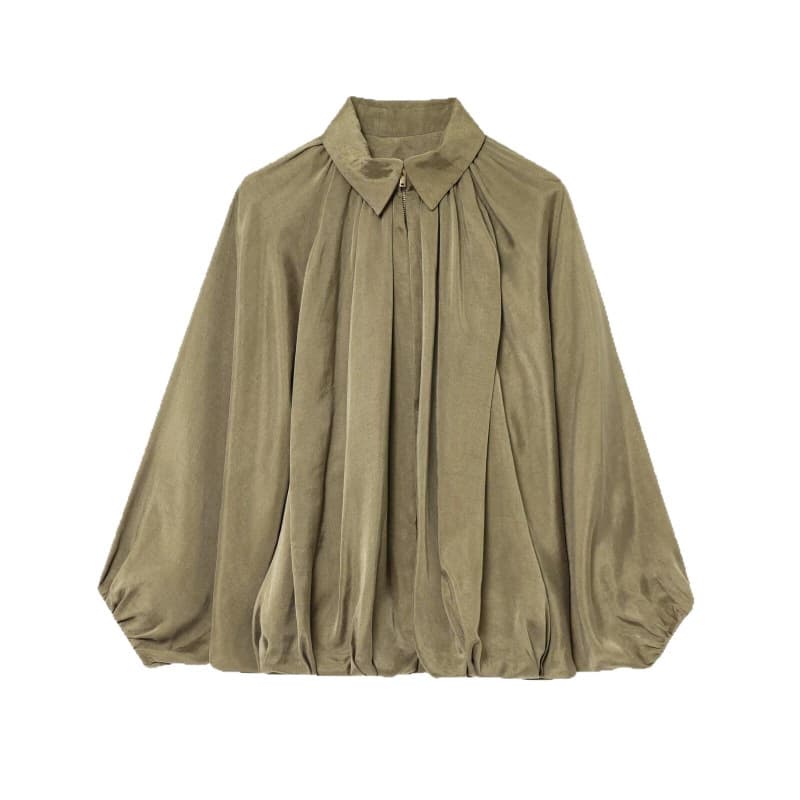 Za Cross-Border Export Supply 2025 Spring New Fashion Loose Bat Sleeve Puffy Bomber Jacket