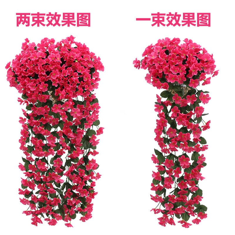 Artificial Violet Wall Hanging Home Decorative Wedding Flower Vine Large Violet Hanging Basket Factory Direct Cross-Border Supply