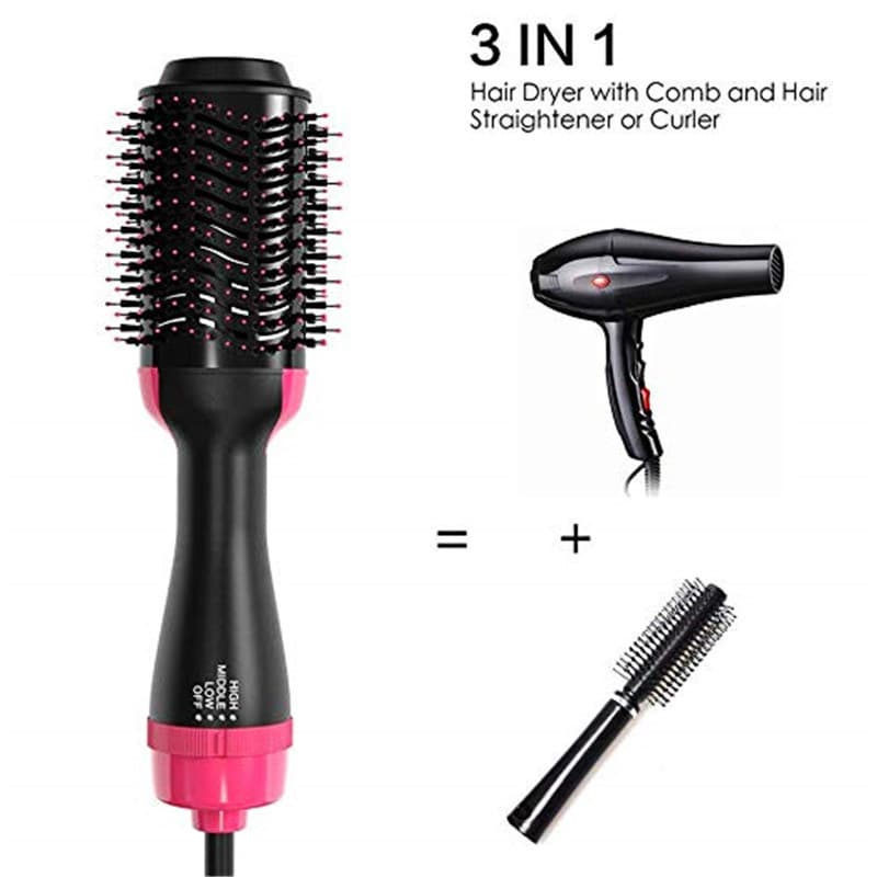 Multifunctional Straightening Comb Auto Hair Dryer Straightener Negative Ion Heat Protect Hot Air Brush