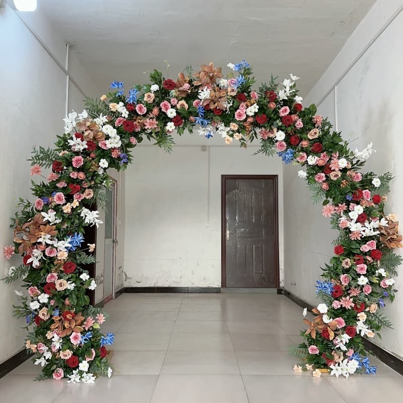 2026 New Wedding Props Background Round Double-Pole Flower Stand Opening Event Arch Full of Flowers Rural Wedding