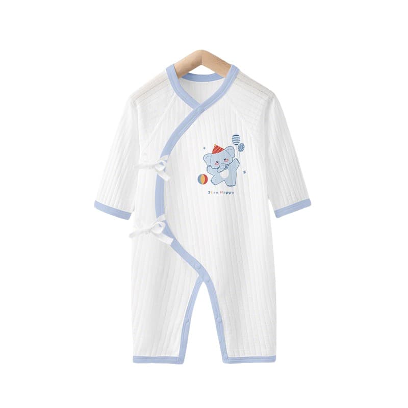 Newborn Baby Long Sleeve Summer Thin Bodysuit Butterfly Romper Bamboo Fiber 0-3 Months Baby Onesie