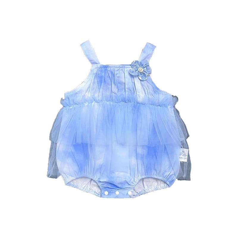 Newborn baby sundress, mesh romper, stylish princess vacation style baby girl bodysuit for summer