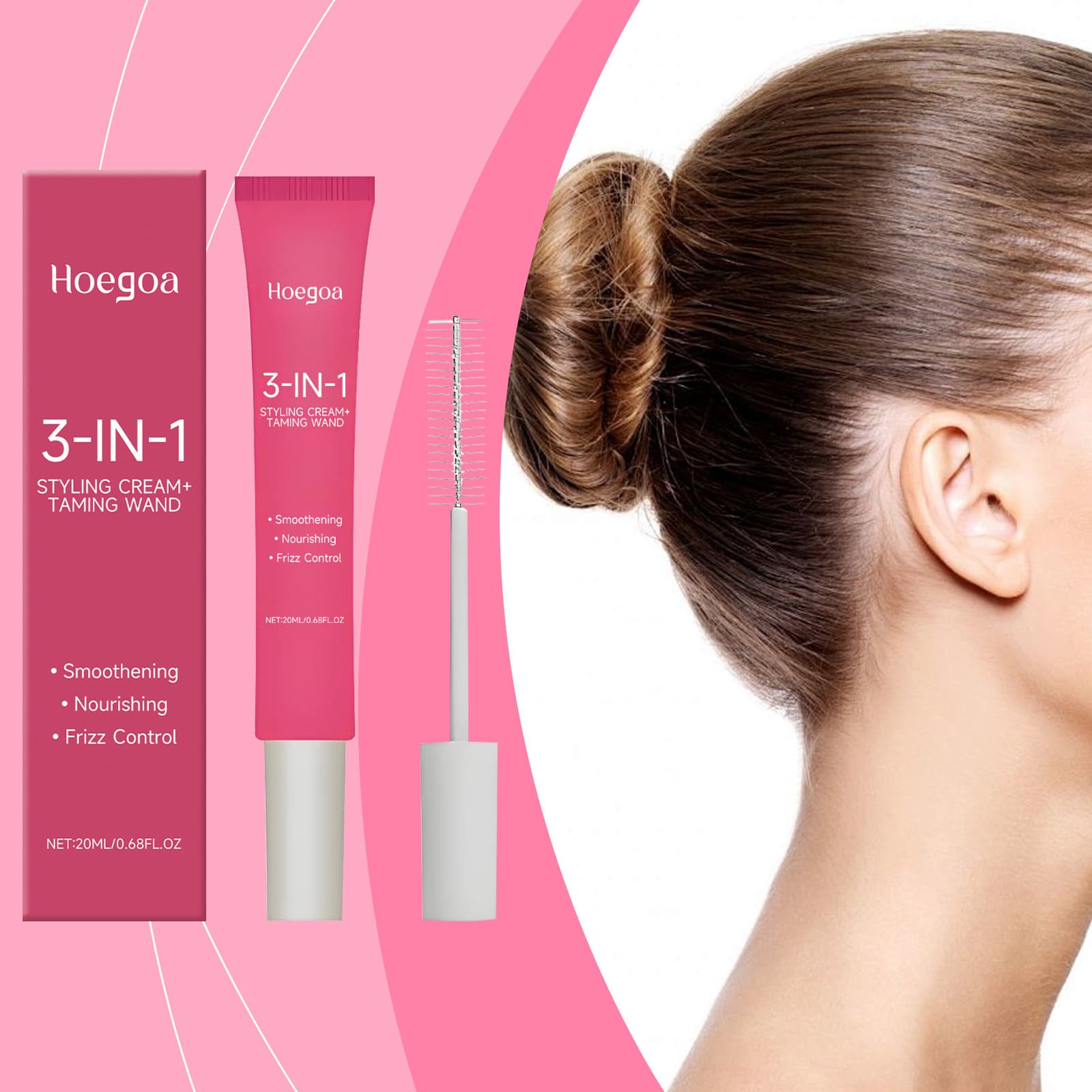 HOEGOA Curl Styling Cream: Anti-frizz, portable design, leaves hair feeling airy and naturally voluminous.