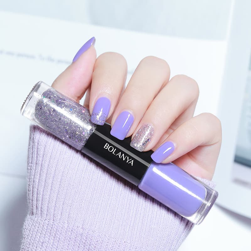 Cross-Border Exclusive Supply of Double-Ended Oil-Based Long-Lasting Transparent Nail Polish Wholesale No-Bake Quick-Drying Nail Care Oil Matte Finish