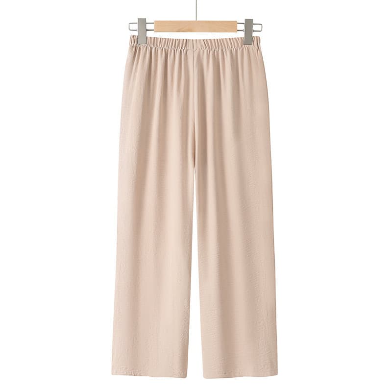 Mom's Summer Fashion Thin Pants 2025 New Straight-Leg Middle-Aged Women's Casual Elegant Cropped Pants