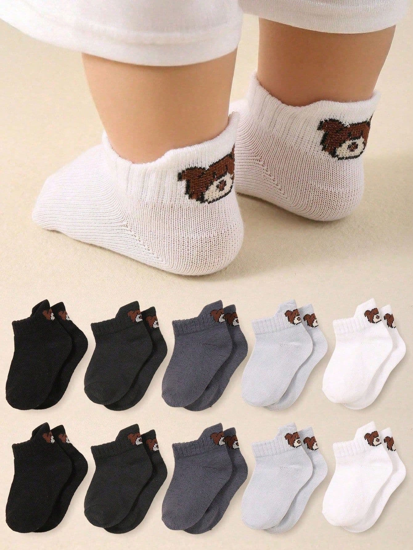 Bear Head Boat Socks Kids Korean Style Low-Cut Invisible Socks Cotton Summer Wholesale