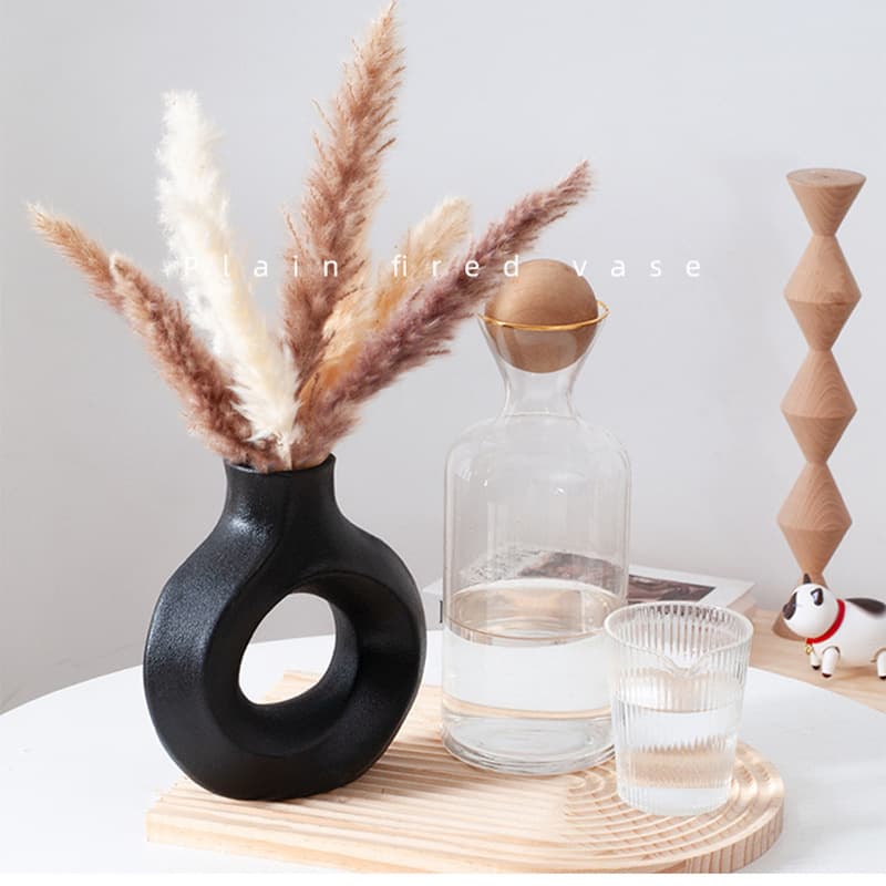 European Ceramic Circle Vase Art Decor for TV Cabinet
