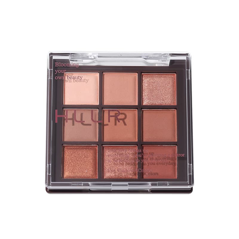 Helen Liren 9 Color Eyeshadow Palette Earth Tone Milk Tea Shimmer Matte Student Affordable