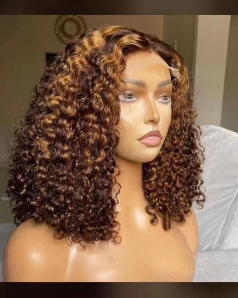 AliExpress New Arrival African Small Curly Wig for Women Full Wig Medium Length Lace Front Wig In Stock