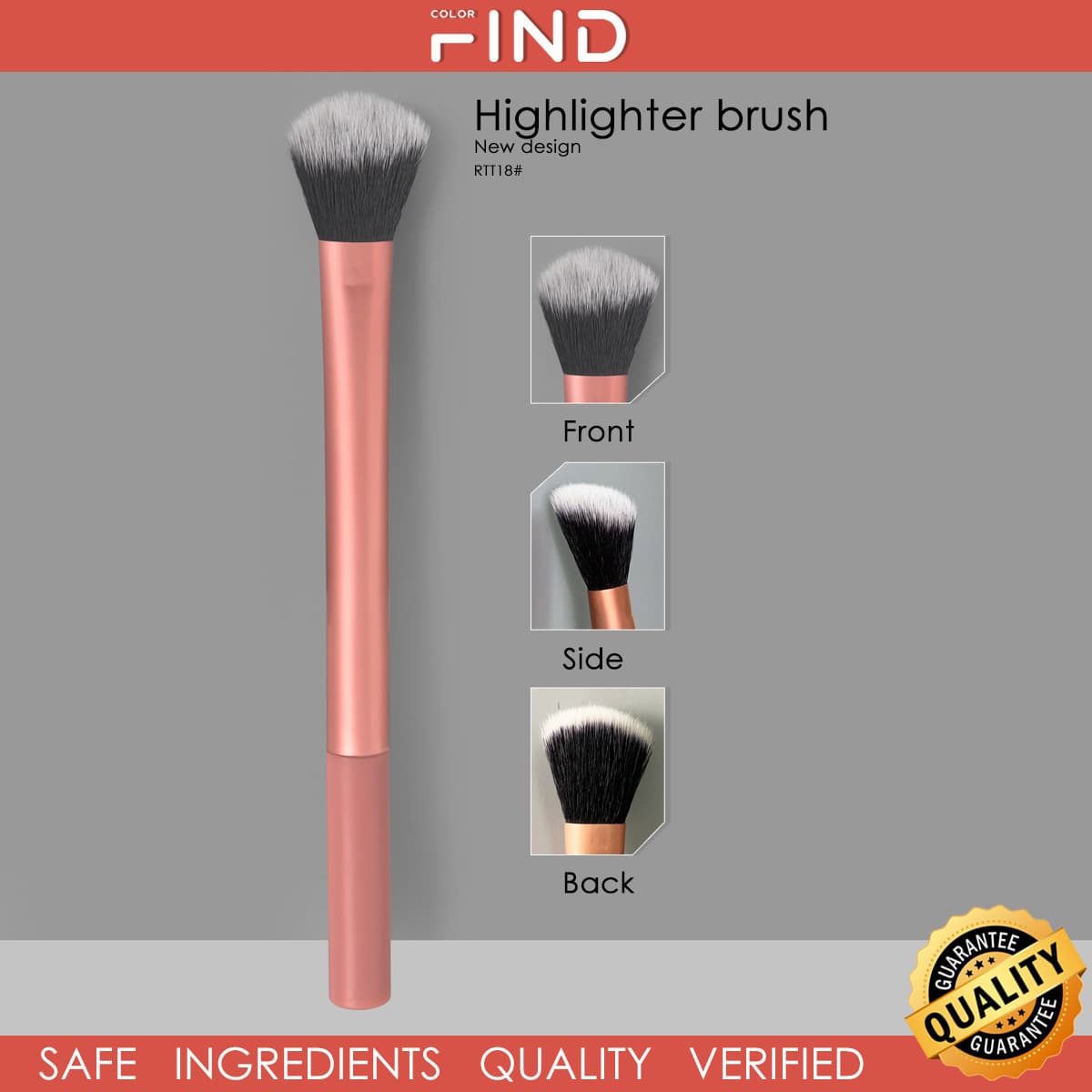 2025 New 1 Rose Red Long Tube Eyeshadow Brush Face Makeup Brush Makeup Tool