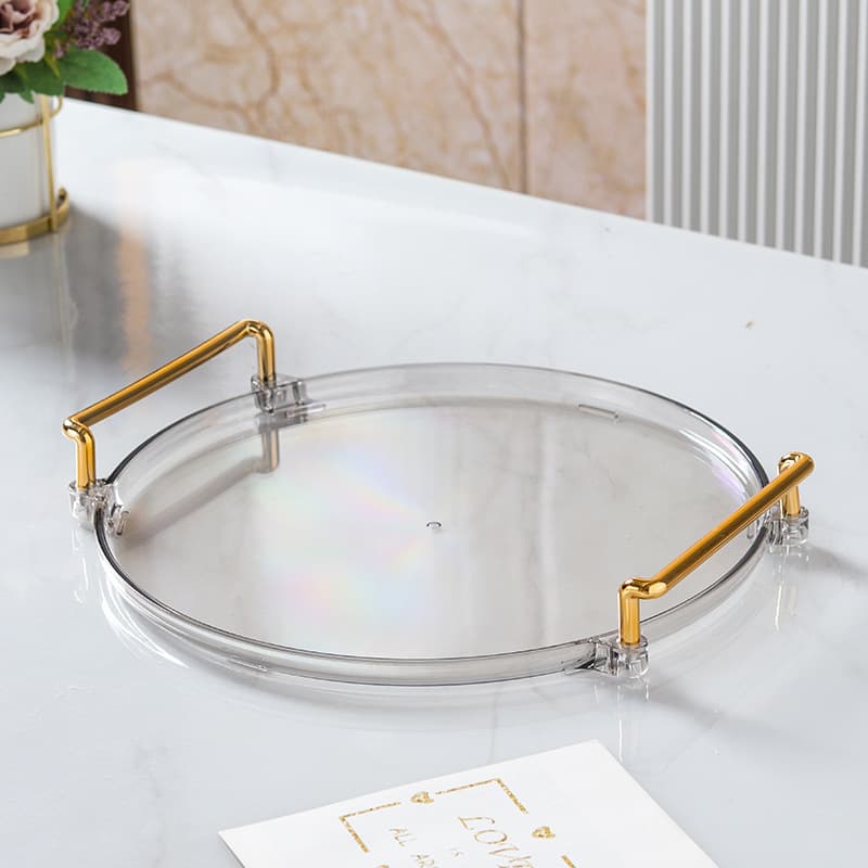 European-Style Round Glass Dried Fruit Dish Bowl Jar Snack Tray Snack Box Dried Fruit Dessert Compartment Fruit Plate with Lid