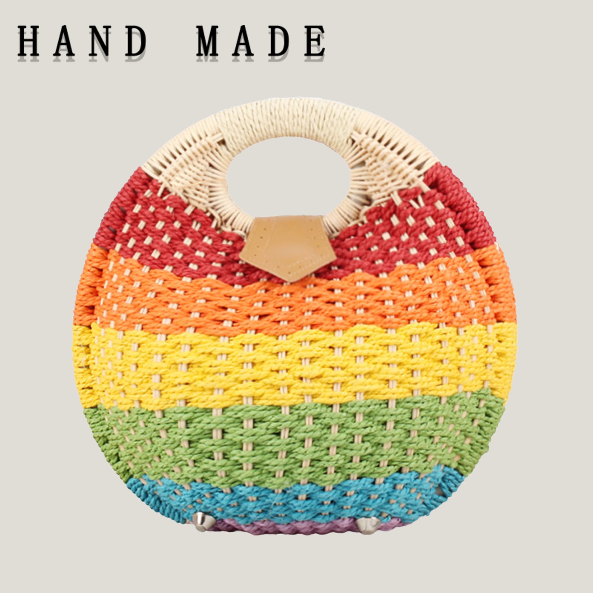 Dropshipping New Fashion Shell Handbag, Personalized Cute Rattan Bag, Paper Rope Woven Women's Bag, Casual Bag