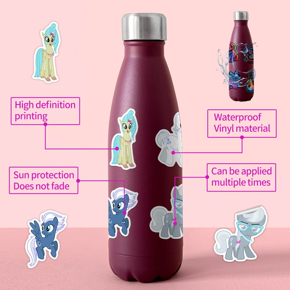 50 My Little Pony Animation Graffiti Stickers, Waterproof Decorative Stickers for Water Bottles and Computers, Creative Cartoon Stickers Wholesale