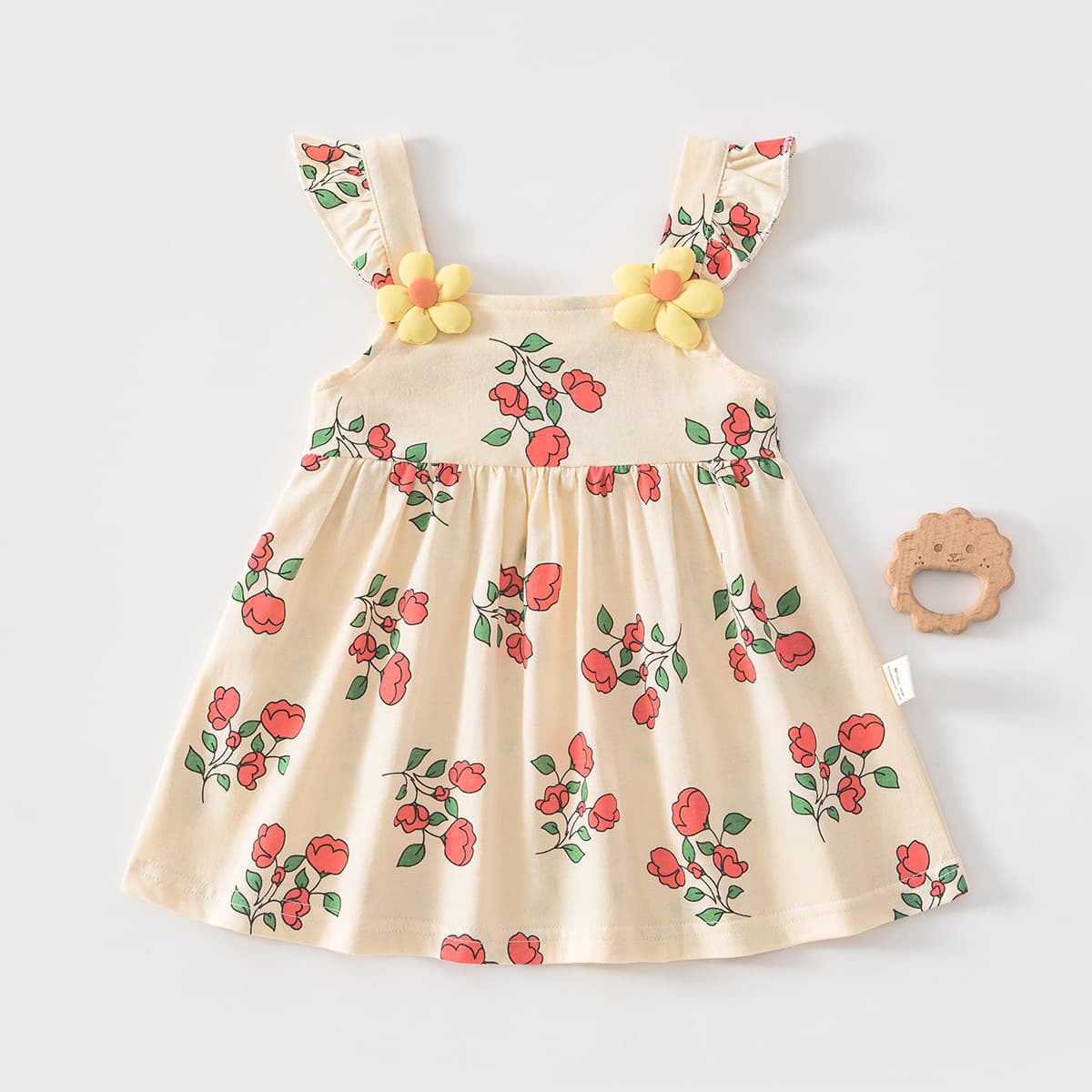 Baby Girl Summer Dress, Thin Cotton Sleeveless Dress, Pastoral Style Floral Princess Dress, Children's Clothing