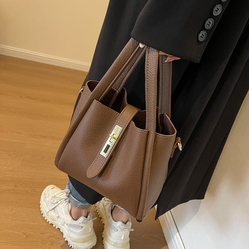 Vegetable Basket Handbag Women's 2025 New Autumn and Winter Retro Fashion Bucket Bag High-End Niche Crossbody Bag