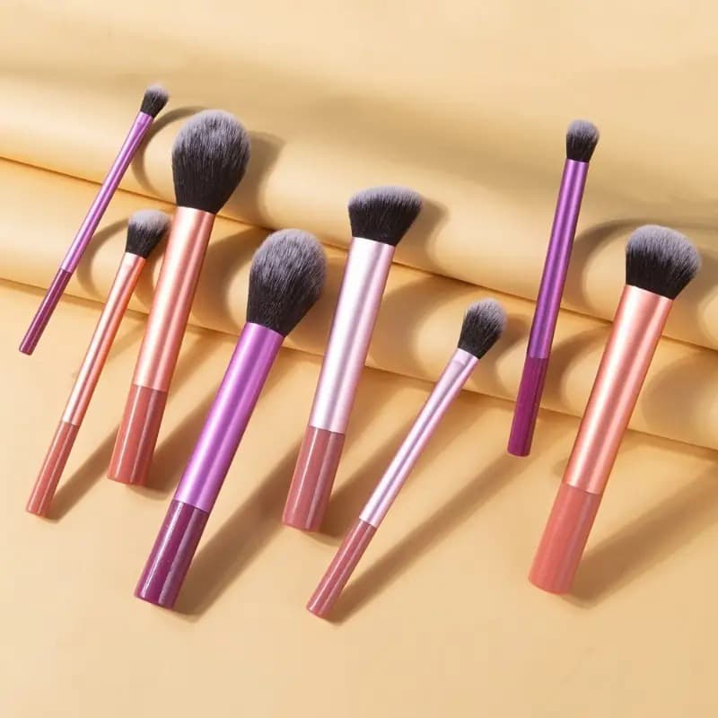 8-Piece RT Makeup Brush Set Colorful Handle Powder Blush Eyeshadow Brushes