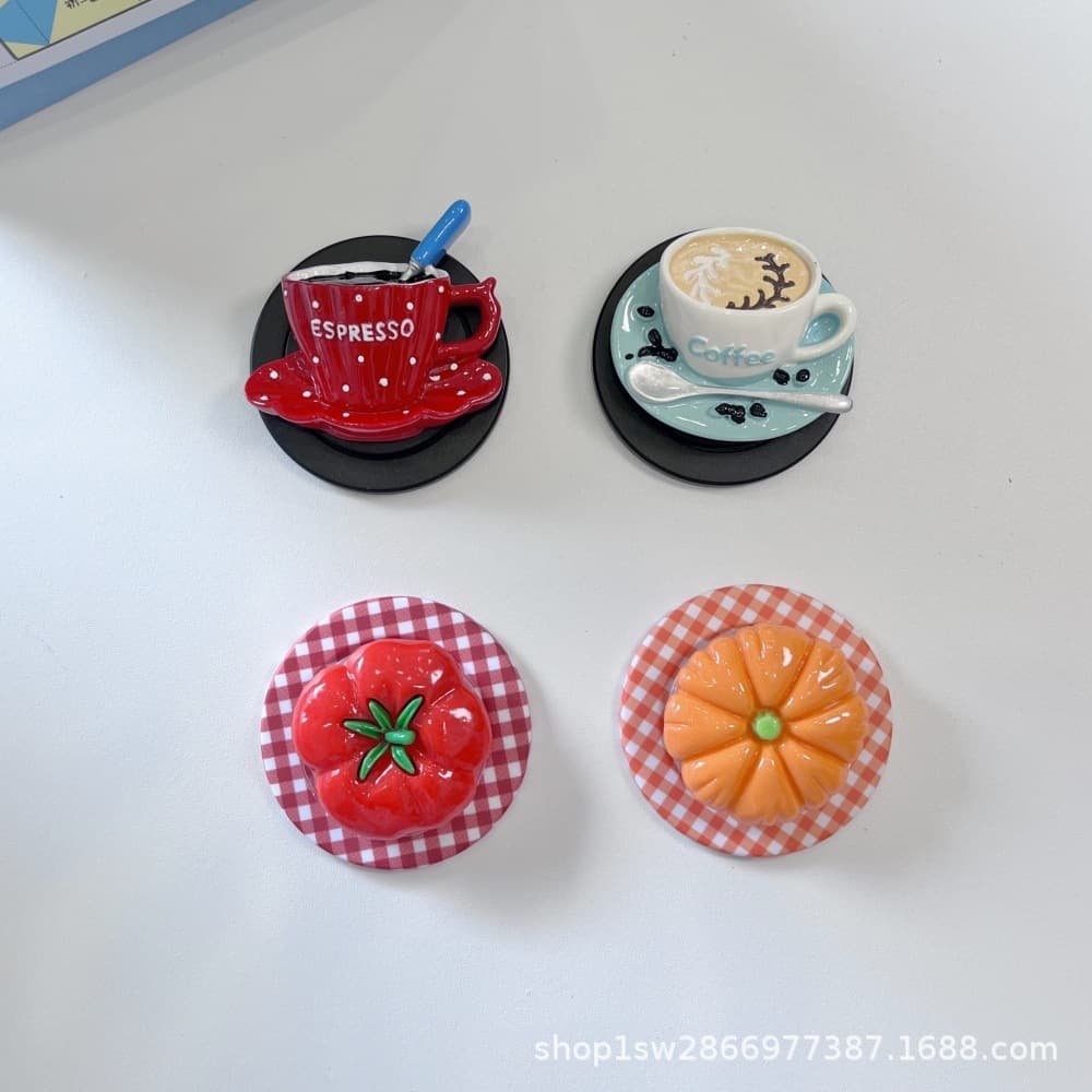 Cute Red Plaid Tomato Magnetic Stand MagSafe Compatible Strong Magnetic Desktop Stand