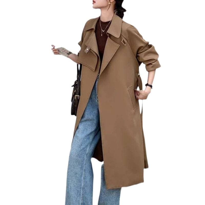 Temperament Windbreaker Jacket for Women Spring and Autumn 2025 New Mid-Length British Style Popular Style Coat