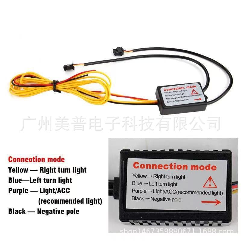 Remote Control RGB Daytime Running Light Strip - Car LED Tear Eye Light, Flowing Turn Signal Light, Built-in & External
