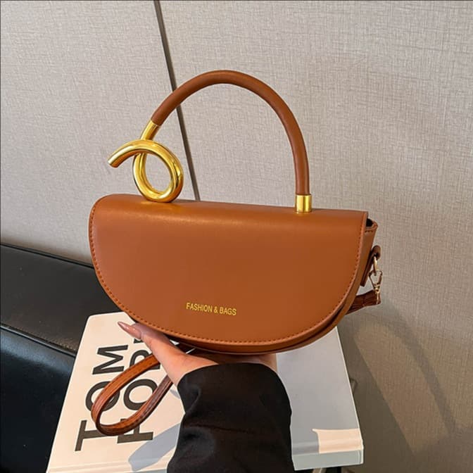 Cross-Border Fashion Trend Saddle Handbag, High-End Texture Underarm Bag, Versatile Casual Work Crossbody Shoulder Bag for Women