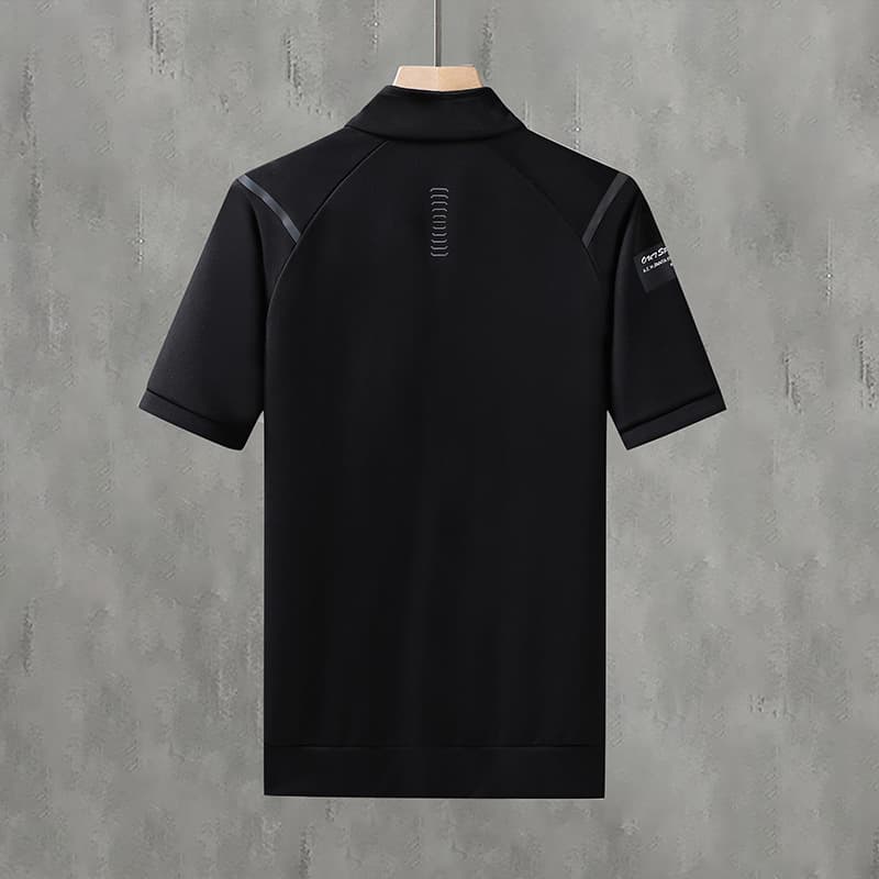 2025 Men's New Short-Sleeved T-Shirt Summer High Street Trend Pure Color Loose Large Size Casual Versatile Top