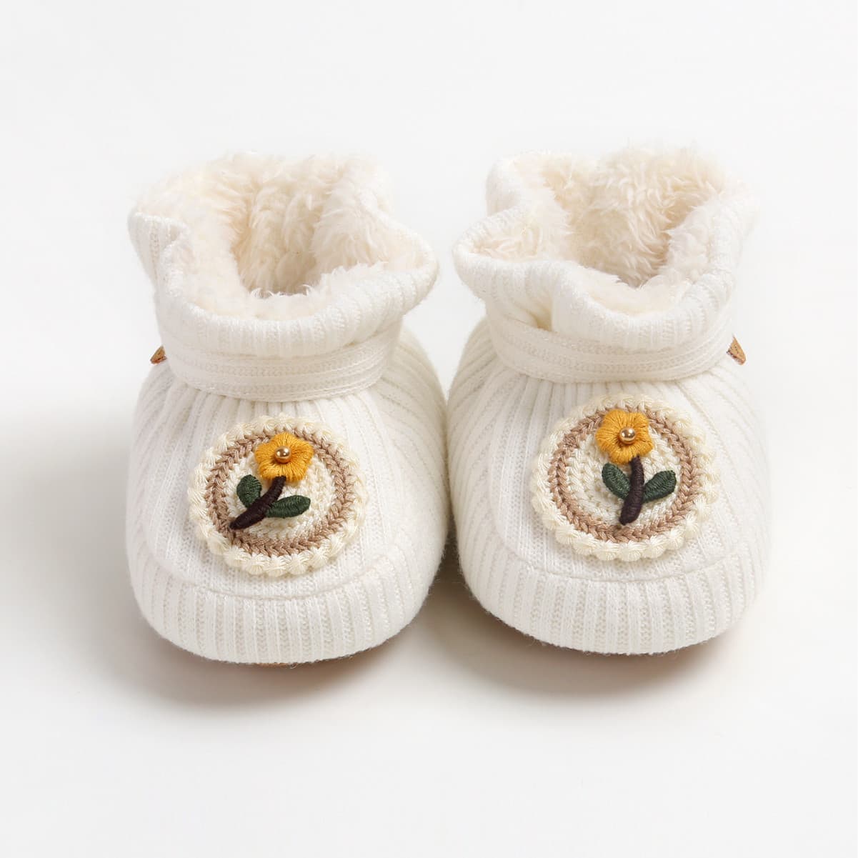 New White Little Flower Baby Cotton Shoes Warm Shoes Baby Shoes Soft Sole Shoes