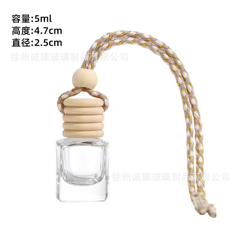 Car Scent Bottle Empty 5ml 10ml High Appearance Transparent Glass Self Fill Premium Perfume Refill Bottle Hanging
