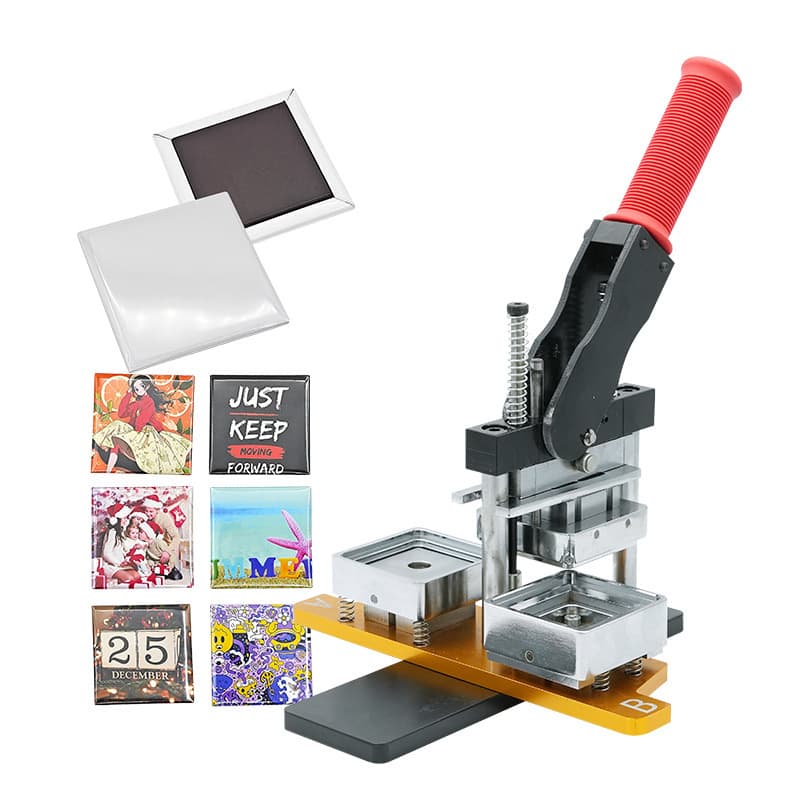Cross-border export metal badge machine 63.5X63.5 square right-angle acrylic refrigerator magnet Square Badge