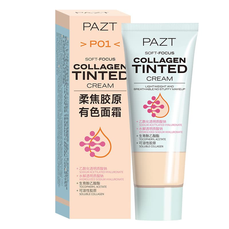 PAZT Soft Focus Collagen Tinted Moisturizer 27g, Foundation, Primer, BB Cream, Concealer, Hydrating