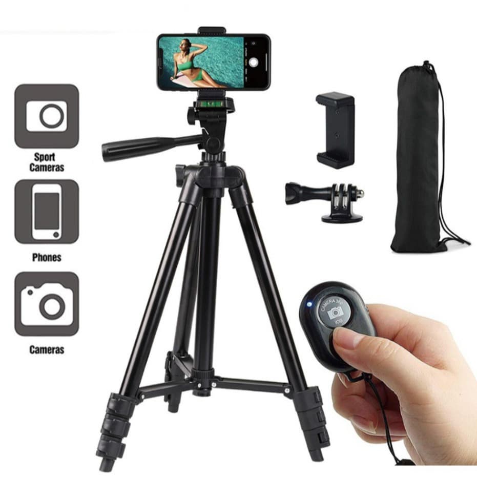 3120 Tripod for GoPro Action Camera, Aluminum Alloy Video Recording Stand, Portable Tripod for Vertical Shooting
