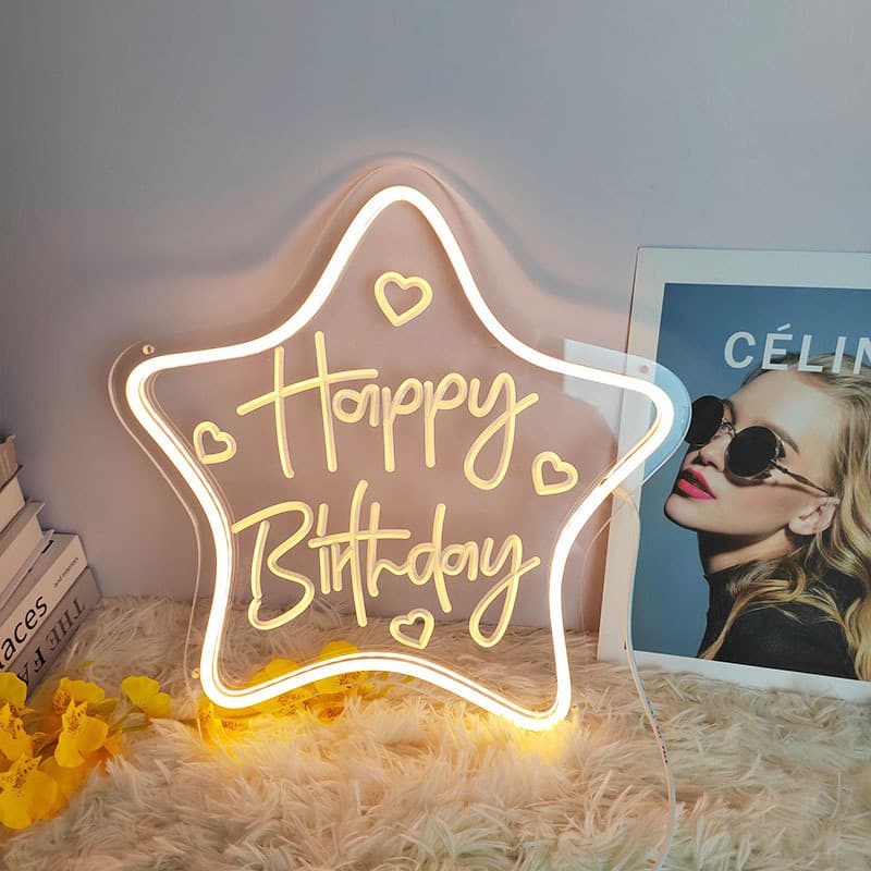 Amazon Happy Birthday Neon LED Atmosphere Light USB Game Controller Engraved Neon Sign Manufacturer
