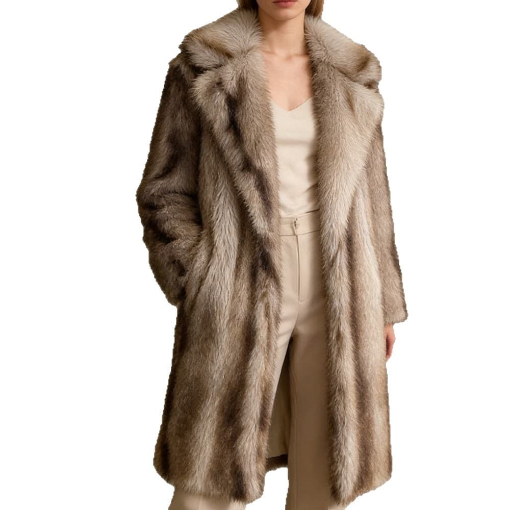 Cross-border European and American style winter new faux fox fur coat for women, long, thick, warm and fashionable fur coat