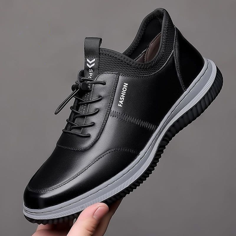 Export Men's Shoes Single Cotton Casual Leather Breathable Soft Sole Loafers Chef Shoes