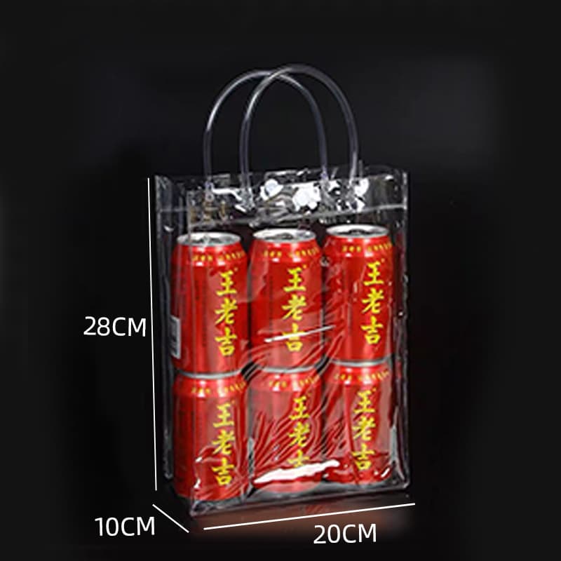 Simple Transparent Pvc Tote Bag for Wedding Candy, Gift Bags, Drinks, Flowers, Toys, Transparent Trendy Snap-Button Tote Bag