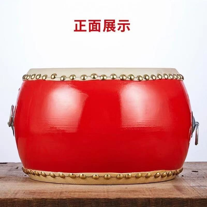 Tang Drum Cowhide Drum Adult Drum 16 Inch Chinese Red Gong Drum Instrument War Drum Small Tang Drum Children's Performance Flat Drum