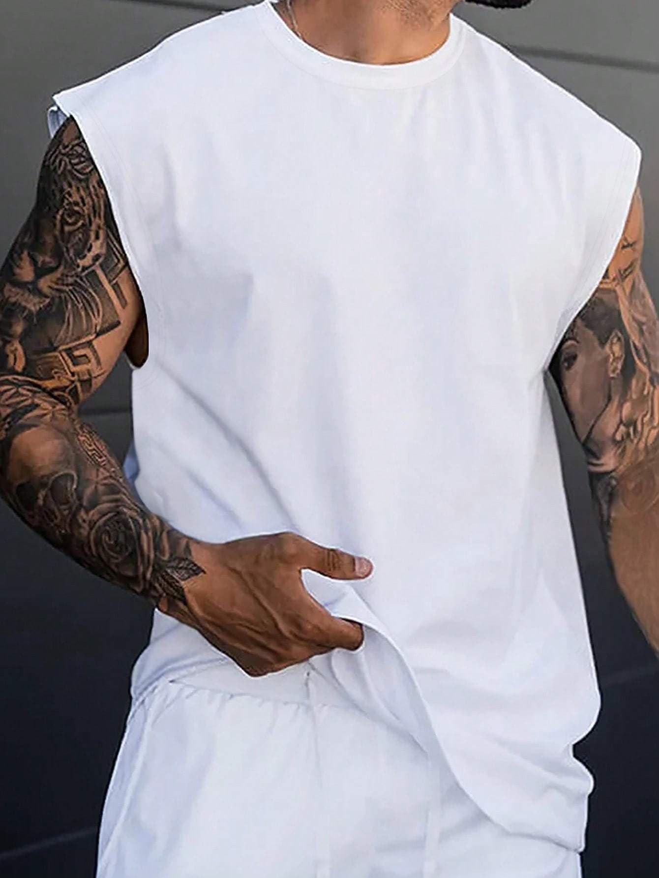 AliExpress 2026 Men's European and American Versatile Summer Casual Solid Short Sleeve Round Neck Quick Dry Top In Stock Trendy