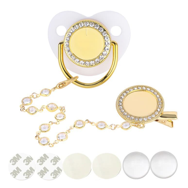 New hot-selling sublimation point drill baby soothing play mouth baby heat transfer nipple 6M