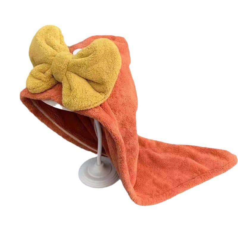 Cross-border double-layer thickened shower cap, women's head towel, hair drying cap, absorbent and quick-drying cap, coral fleece hair drying towel