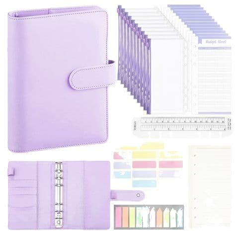 A6 PU Leather Cash Budget Notebook Multi-Functional Savings Ledger