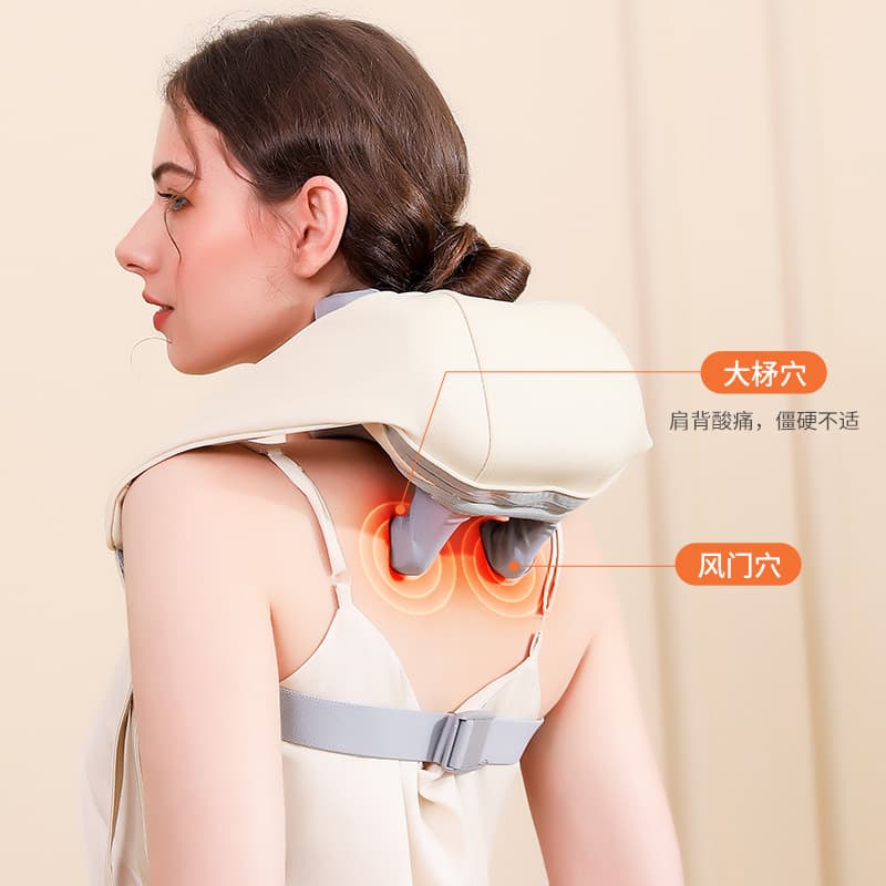 Cross-Border Neck Massager, Imitating Human Hands, Trapezius Shoulder and Neck Massager, Neck Clamping, Kneading, Heating, and Compress Massage Shawl