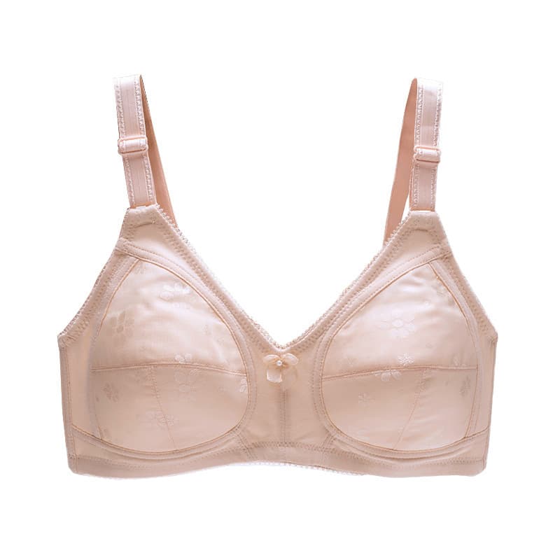 Plus-size maternity underwear, thin, summer style, wire-free, comfortable, breathable, jacquard, sponge-free, pure cotton, elderly bra.