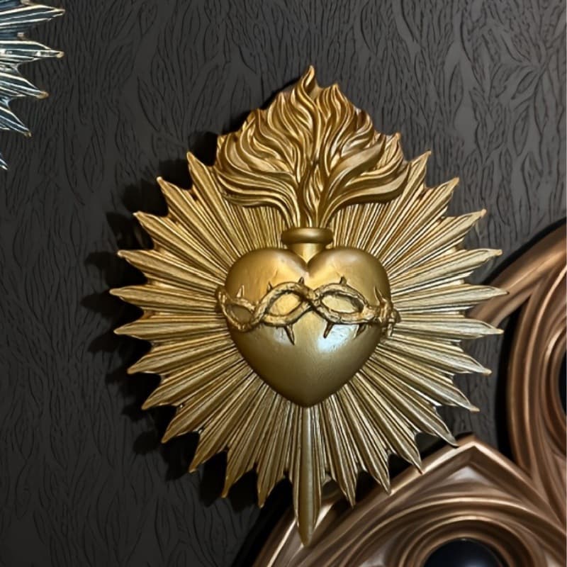 New Cross-Border Gothic Sacred Heart Wall Plaque Amazon Gothic Home Decoration Hanging Resin Craft
